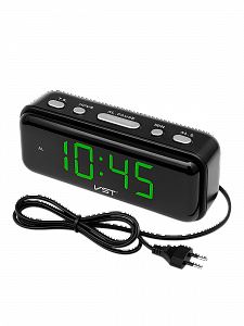 Часы электронные настольные от сети с будильником VST 738-4 Зеленые